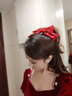 尚戈（SHANGGE）大蝴蝶結彈簧發(fā)夾頭飾蝴蝶結發(fā)卡日韓風(fēng)后腦勺發(fā)夾彈簧夾發(fā)飾 彈簧夾-酒紅 曬單實(shí)拍圖