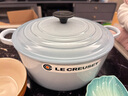 酷彩（Le Creuset）進口琺瑯鍋鑄鐵22/24/26cm圓形鍋湯鍋燜蒸燉煮鍋燉鍋煲湯微壓鍋 【3-5口之家】水晶藍 24cm 曬單實拍圖