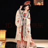 卡輯 暮挽璃原創(chuàng  )唐制漢服女訶子裙復原夏古風(fēng)仙氣中國風(fēng)古裝柯子裙套 淺綠大袖2件+紅裙+批帛=四件套 S 曬單實(shí)拍圖