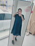 SOEM重磅真絲連衣裙高端女夏季桑蠶絲中老年寬松大碼媽媽裙 藍(lán)色 XL 【建議10-115斤穿】 曬單實拍圖
