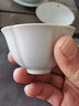 東道汝窯中葵杯蓮瓣杯主人杯品茗杯單杯茶杯天青色可開(kāi)片陶瓷功夫茶具 月白色（無(wú)原裝禮盒） 曬單實(shí)拍圖