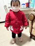 G.duck小黃鴨女童外套秋冬款加絨冬季加厚中小兒童風(fēng)衣冬裝女孩可愛(ài)棉衣 紅色 100 曬單實(shí)拍圖