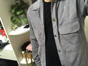 愛洛斯汀堡外套男上衣春秋季新款?yuàn)A克男士韓版潮流寬松休閑燈芯絨工裝夾克 灰色+內(nèi)搭白T XL【130-145斤】 曬單實(shí)拍圖