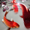 伯莎丹頓 蘇繡客廳畫(huà)魚(yú)戲花錦鯉掛畫(huà)純手工刺繡精品玄關(guān)裝飾新中式過(guò)道壁畫(huà)高檔喬遷禮品 鏡框尺寸：65*125cm 曬單實(shí)拍圖