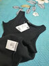 橫行道女裝2024夏裝純色短款無(wú)袖工字吊帶小背心棉質(zhì)女黑色打底衫 黑色 XL 曬單實(shí)拍圖