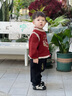 班喜迪男童漢服套裝秋冬裝周歲寶寶禮服兒童國風(fēng)新年唐裝女童過年拜年服 紅色 90 cm 曬單實(shí)拍圖