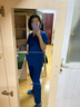 ANNO安諾/ANNO 洗手服刷手衣男女衣服手術(shù)護(hù)士服短袖衣 可定制印花繡 湖藍(lán)色 S 曬單實拍圖