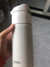 膳魔师（THERMOS）保温杯吸管杯男女学生不锈钢杯子高颜值小清新儿童水杯TCMI-400 白桃茉莉(白色) 400ml 实拍图