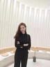 蔻伊婭休閑襯衫女長(zhǎng)袖2025年春秋新款純色上衣修身顯瘦襯衣女法式女裝 藏青色 S 曬單實(shí)拍圖