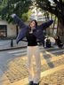 詩丹蕊學(xué)院風(fēng)拼接外套棉服女學(xué)生冬季甜美羽棉襖絨服女寬松保暖面包服 藏青色 均碼【可備注碼數(shù)】 曬單實(shí)拍圖