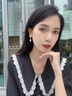 HEFANG何方珠寶愛心結(jié)珍珠耳環(huán)耳飾女士輕奢高級感七夕情人節(jié)禮物送女友 金色 曬單實拍圖