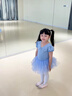南瓜精靈兒童舞蹈服女童短袖春夏季連體練功服幼兒芭蕾舞裙中國舞體操服裝 淺藍色【短袖】 120 (建議110-120cm 33-38斤) 曬單實(shí)拍圖