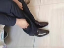 老爺車皮鞋男真皮商務(wù)正裝男鞋透氣套腳尖頭內(nèi)增高皮鞋亮皮新郎婚鞋子男 9133黑色[平跟單鞋款] 40 曬單實(shí)拍圖