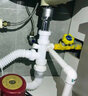 潛水艇雙面盆防臭下水管雙洗手池下水器洗衣池排水管可折疊防反味 雙盆下水管SQ-10 曬單實(shí)拍圖