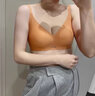 水中花無(wú)痕內(nèi)衣文胸女小胸聚攏顯大防下垂乳膠軟支撐無(wú)鋼圈新款性感文胸 膚色 M(34/75AB通杯) 曬單實(shí)拍圖