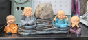 佛系禪意四不小和尚茶寵茶桌擺件裝飾玄關(guān)辦公室桌面靜心自愈擺設 四不和尚+底座+止語(yǔ) 曬單實(shí)拍圖