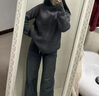 皮爾卡丹毛衣女復古港味新款chic韓版翻領(lǐng)拉鏈針織開(kāi)衫慵懶風(fēng)寬松加厚外套 灰色 M 曬單實(shí)拍圖