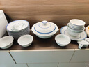 墨煜高溫釉下彩1380℃碗碟套裝家用景德鎮青花瓷玲瓏餐具套裝中式碗盤(pán) 經(jīng)典青花玲瓏【皮箱】釉下彩 68頭 曬單實(shí)拍圖