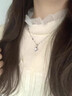 PT950鉑金項鏈女18K鉆石吊墜白金鎖骨鏈生日送女友老婆情人節禮物 幸運四葉草吊墜+花片鏈輕奢款 曬單實(shí)拍圖