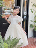 奧蒙威（AOMENGWEI）女童禮服裙兒童生日公主裙花童婚紗裙女孩主持人鋼琴演出服DY9175 香檳色 130 曬單實(shí)拍圖