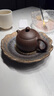 花口盤(pán)壺承 日式鎏金鐵釉壺墊養壺茶托陶瓷干泡臺功夫茶道茶點(diǎn)盤(pán) 古早燒花口盤(pán)壺承 曬單實(shí)拍圖