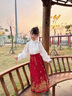 羅蒙國風(fēng)馬面裙女童漢服2026款兒童連衣裙明制古風(fēng)套裝畢業(yè)演出服 長(cháng)袖上衣+馬面裙 140 曬單實(shí)拍圖