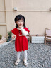 A 21 FUNB女童毛衣連衣裙秋冬2026新款寶寶新年裙2歲1洋氣嬰兒公主裙童裝潮 HMN8816 紅色 90 cm 曬單實(shí)拍圖