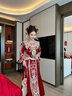 泰勒馬丁絲絨秀禾服新娘婚紗2025新款秋冬結(jié)婚禮服古裝嫁衣敬酒服龍鳳褂 8188 M 曬單實(shí)拍圖