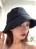 CRANTA KOMEIA防曬帽子女2025新款防紫外線漁夫帽遮陽(yáng)帽生日禮物送女友 黑色 曬單實(shí)拍圖