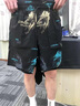 奧軒爵 短褲男夏季新款五分褲男士休閑潮流外穿夏天薄款速干沙灘褲子 黑綠 3XL 建議145-160斤 曬單實(shí)拍圖