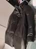 穎輝 真皮皮衣女海寧綿羊皮中長(cháng)款外套寬松連帽羽絨服秋冬新款長(cháng)大衣 黑色 3XL 曬單實(shí)拍圖