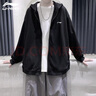 李寧（LI-NING）外套男春秋連帽衛(wèi)衣春秋季男女同款新品寬松休閑針織開衫運(yùn)動外套 標(biāo)準(zhǔn)黑（連帽款-口袋無拉鏈） M 曬單實(shí)拍圖
