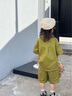 mlgt kids童裝男童套裝夏季2025新款韓版男寶夏裝襯衫痞帥短袖兩件套 芥末綠 90 cm 曬單實(shí)拍圖