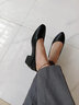 蓓沐格空姐工作鞋女久站不累腳新款粗跟軟底工鞋酒店銀行工裝鞋職業(yè)皮鞋 空姐鞋職業(yè)（偏小半碼） 36 曬單實(shí)拍圖