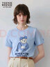 Teenie Weenie女裝春夏簡(jiǎn)約休閑手繪風(fēng)圖案合體圓領(lǐng)短袖T恤衫 藍色 S (160) 曬單實(shí)拍圖