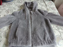 靈范兒 羊剪絨大衣女短款秋冬新款顆粒羊羔毛皮毛一體連帽海寧皮草外套 灰白色 XL 曬單實(shí)拍圖