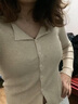 簡(jiǎn)豐姿針織衫女開衫毛衣打底衫2024秋冬新款針織開衫軟糯內(nèi)搭上衣短款 翻領(lǐng)條紋長(zhǎng)袖針織衫【杏色】 均碼 【建議80-115斤】 曬單實(shí)拍圖