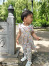 婧麒（JOYNCLEON）女童碎花裙夏季薄款2025新款兒童洋氣裙子女孩寶寶夏裝連衣裙 粉色小花 110cm 曬單實(shí)拍圖