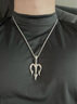 ROCK&RIDE重生海神三叉戟吊墜 S925銀項鏈潮男士高級感 送男友 吊墜 +6號60CM活塞配鏈 曬單實(shí)拍圖