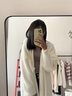 婍妡針織開(kāi)衫女奶fufu溫柔軟糯仿水貂絨毛衣外套長(cháng)款秋冬 白色(加長(cháng)版 過(guò)膝蓋) S (建議80-95) 曬單實(shí)拍圖
