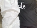 潮韓都【買一送一包郵】港風(fēng)夏季短袖t恤男寬松學(xué)生韓版上衣男打底衫 E508白色+E509黑色【長T】 2XL 曬單實拍圖