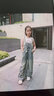 女童春裝套裝2025新款美式復(fù)古大童背帶褲時髦秋夏季女孩兩件套潮 背心+藍色背帶褲【套裝】 140cm 曬單實拍圖