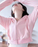 DXOT開衫連帽衛(wèi)衣女2025新款春秋冬粉色秋冬上衣寬松休閑短款外套 粉色 M 【100-115斤】 曬單實拍圖