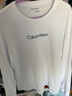 Calvin Klein卡爾文·克萊恩 CK男裝長(zhǎng)袖圓領(lǐng)T恤 男士純棉休閑印花logo上衣男 白色 L(建議80-90kg) 曬單實(shí)拍圖