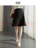 欧莎（OSA）黑色鱼尾短裙秋荷叶边时尚小个子高腰a字半身裙女夏季23年新款 黑色 XL 实拍图