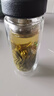 WINTERPALACE玻璃杯雙層便攜男士商務辦公室泡茶杯茶水分離杯茶葉水杯子口杯 智能顯溫-皮紋黑 480ML 曬單實拍圖