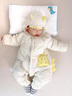 迪士尼嬰兒羽絨服連體衣冬裝寶寶可愛(ài)白鴨絨哈衣輕薄保暖冬季外出新生兒 米白色  73 cm（建議3-6個(gè)月，6-8公斤） 曬單實(shí)拍圖