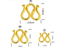 江南情 項鏈手鏈S搭扣鍍沙金M扣/W扣/接頭扣/皮繩扣子飾品串珠diy配件  【單個(gè)價(jià)格】中號M扣1.5克 曬單實(shí)拍圖