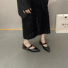 星期六法式瑪麗珍鞋女2026新款真皮尖頭單鞋方根淺口小皮鞋一字帶季涼鞋 黑色 37 曬單實(shí)拍圖