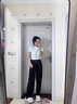 嘉麗薇短袖t恤女夏季新款內(nèi)搭打底螺紋半高領(lǐng)修身t恤小個子外穿冰絲上衣 白色【螺紋】 XL 曬單實拍圖